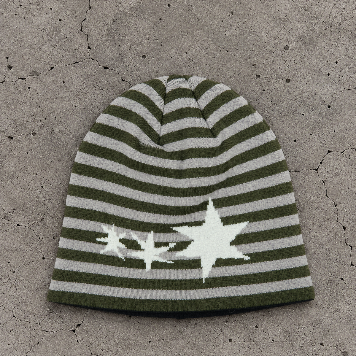 Abstract Stripe Knit Beanie