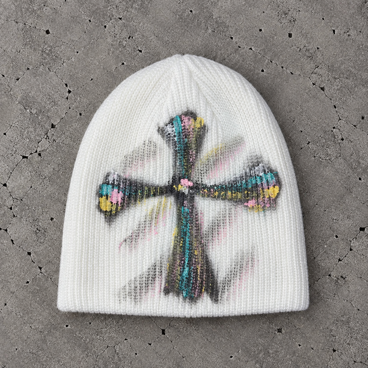 Color Cross Knit Beanie