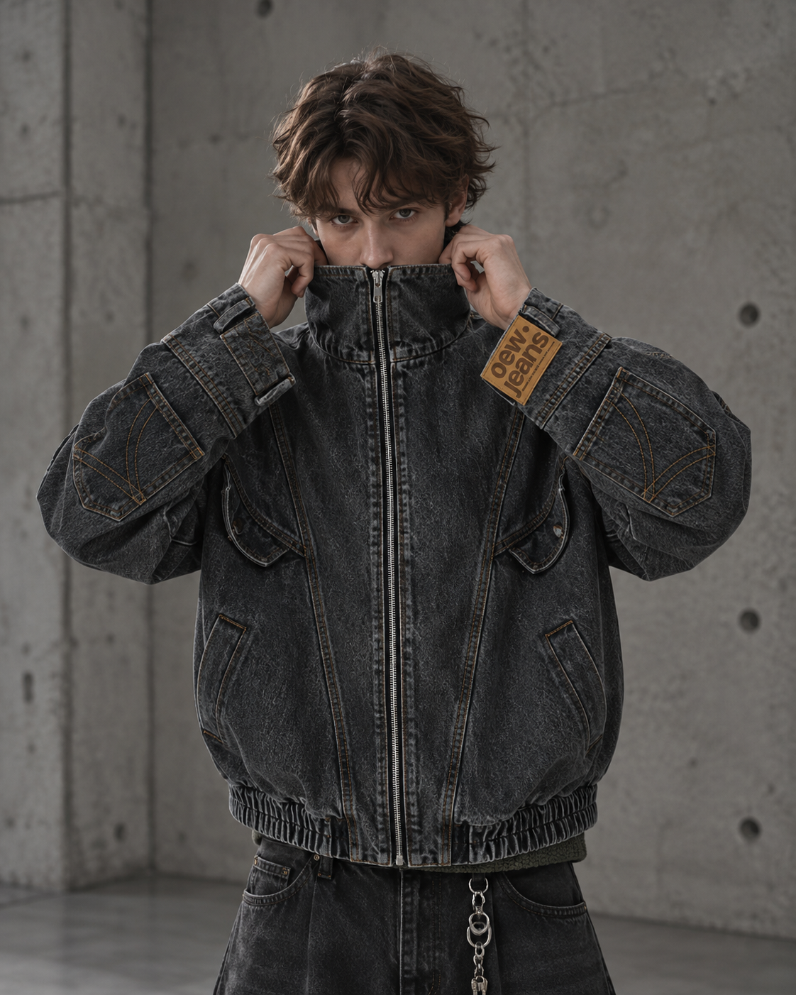 Washed Black Denim Blouson