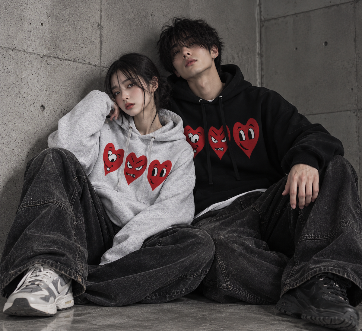 Playful Heart Graphic Hoodie