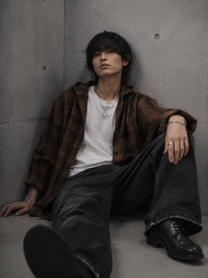 Check Pattern Hoodie Shirt Jacket