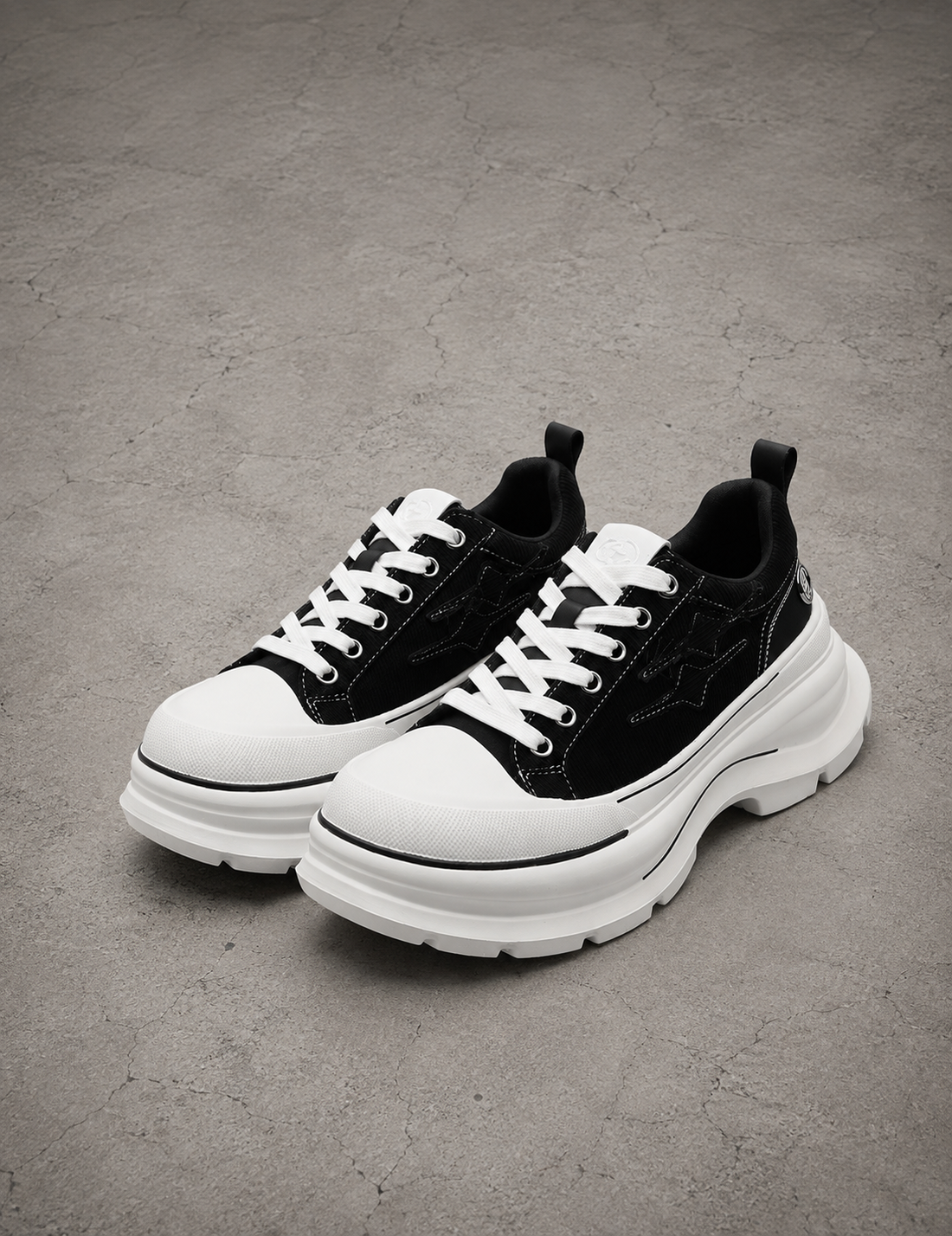 Monochrome Oversized Sole Sneakers