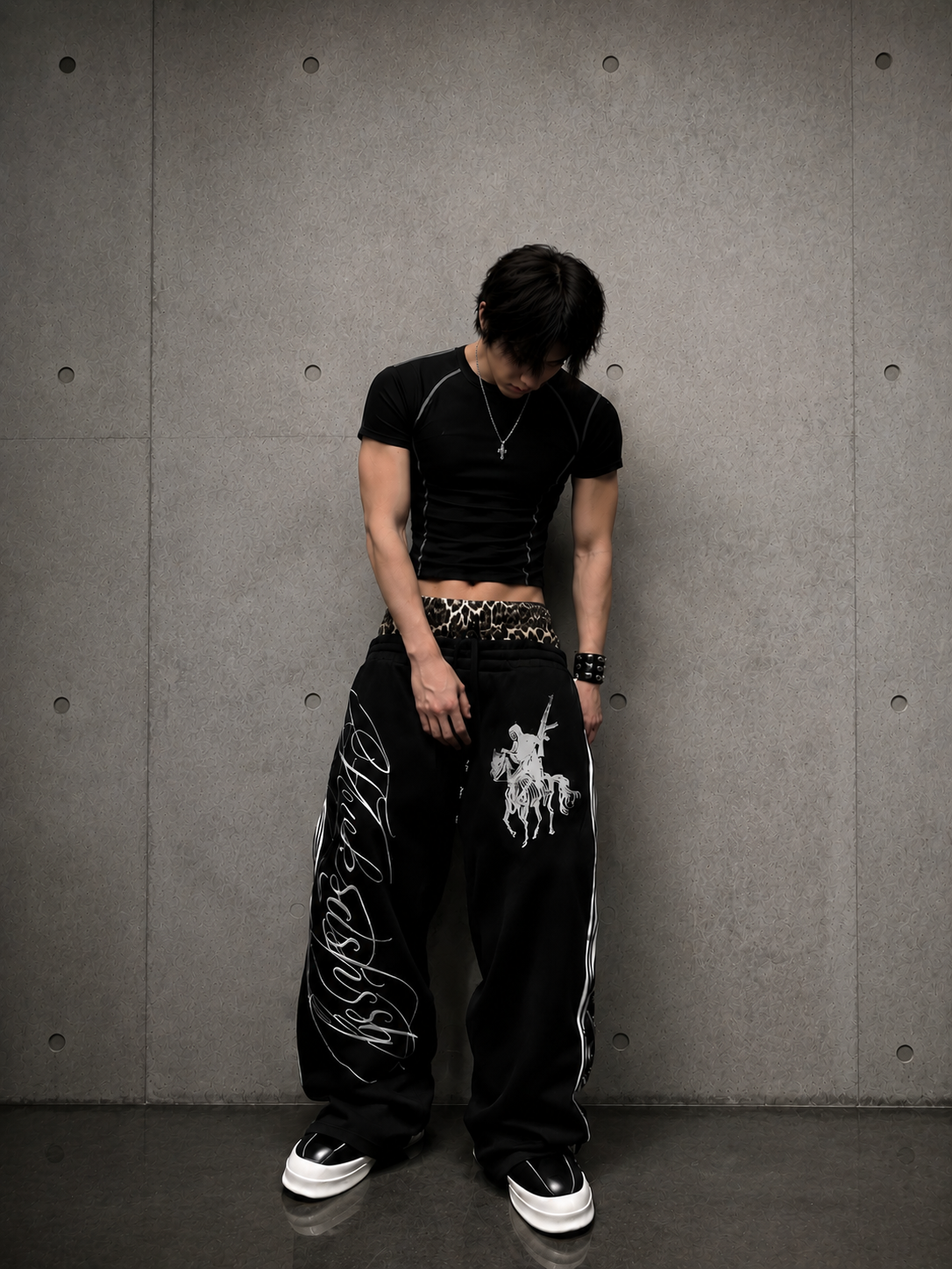 Embroidery Wide Leg Pants