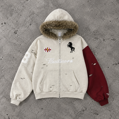 Varsity Horse Distressed Hoodie