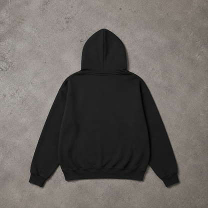 Typography Oversized Zip Hoodie