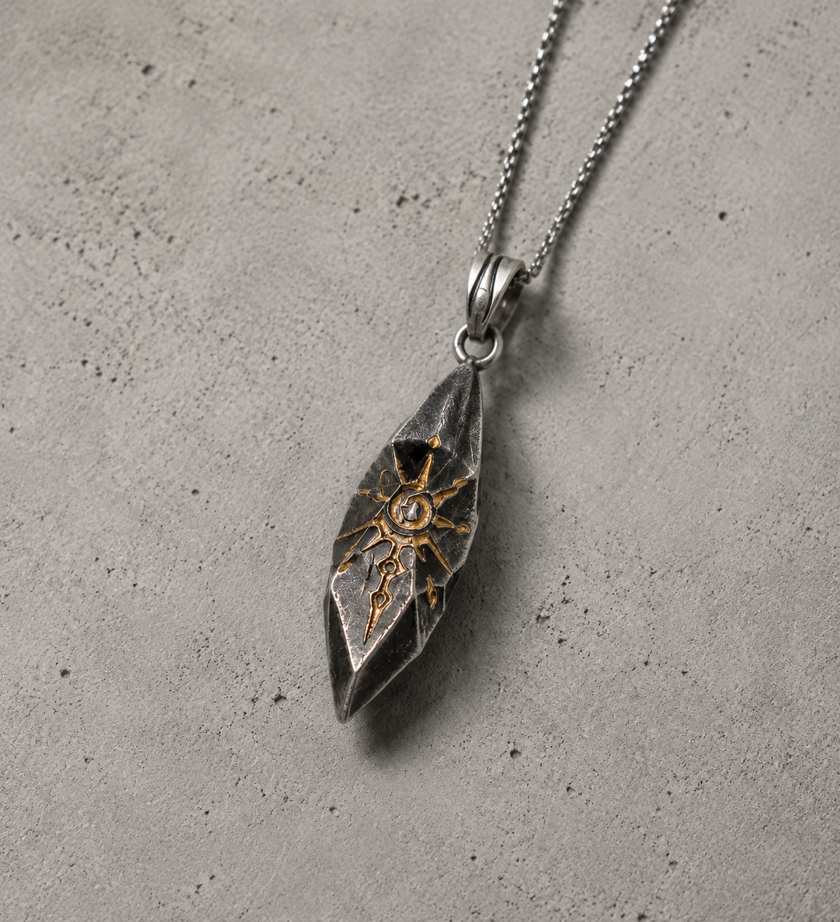 Stone Blade Pendant Necklace