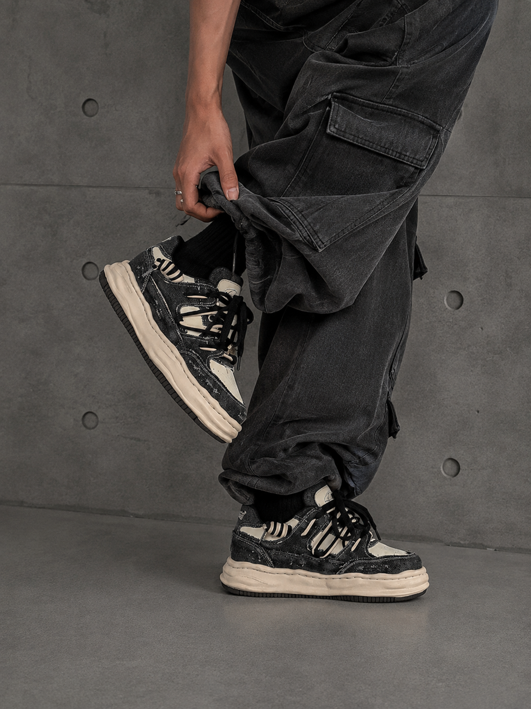 Vintage Contrast Chunky Sneakers