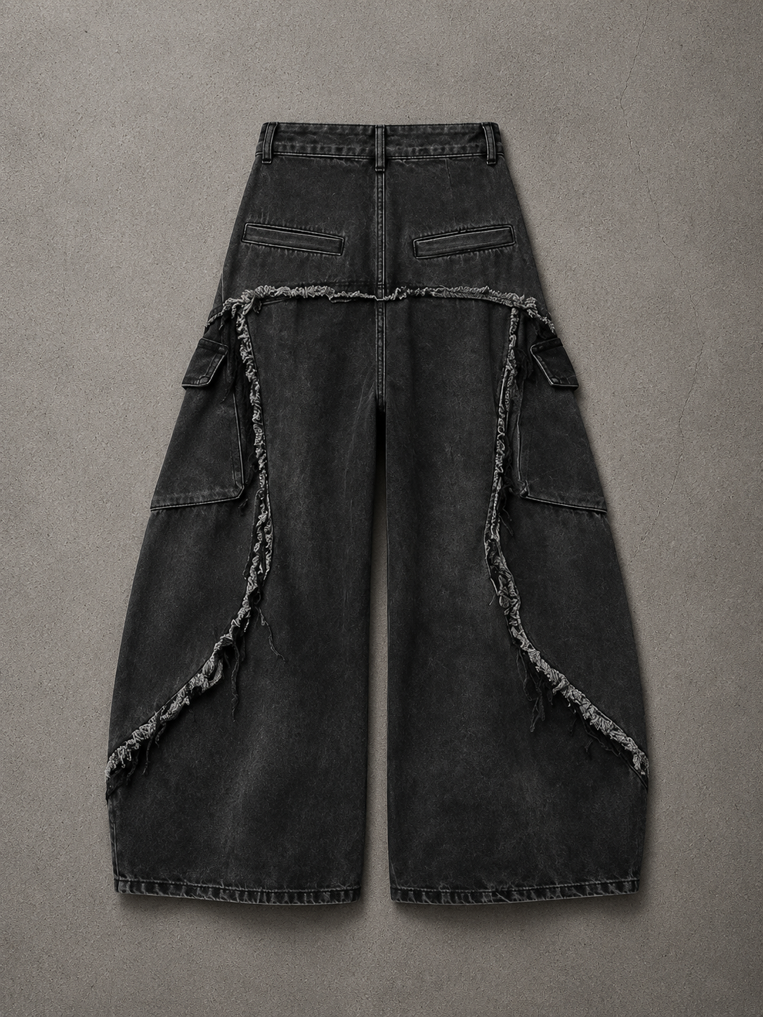 Distressed Wide Cargo Pants
