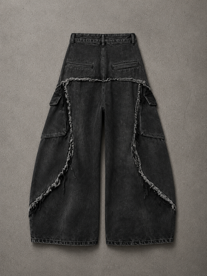 Distressed Wide Cargo Pants