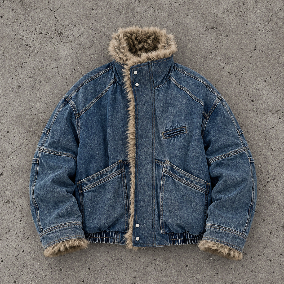 Fur Lined Denim Jacket