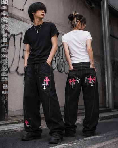 Bold Cross Loose Pants