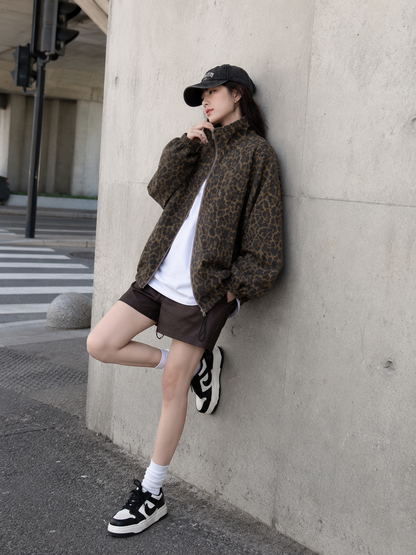 Leopard Zip-Up Jacket
