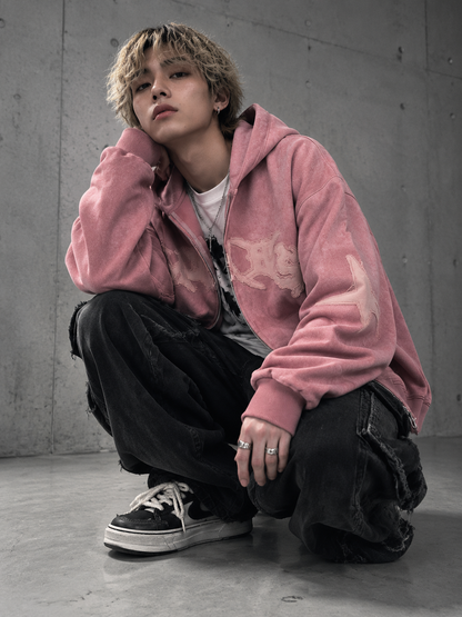Vintage Washed Zip Hoodie