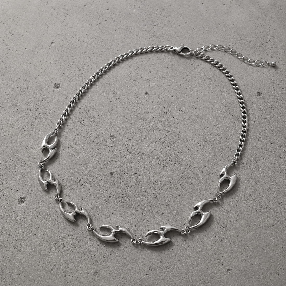 Sculpted Silver Statement Necklace