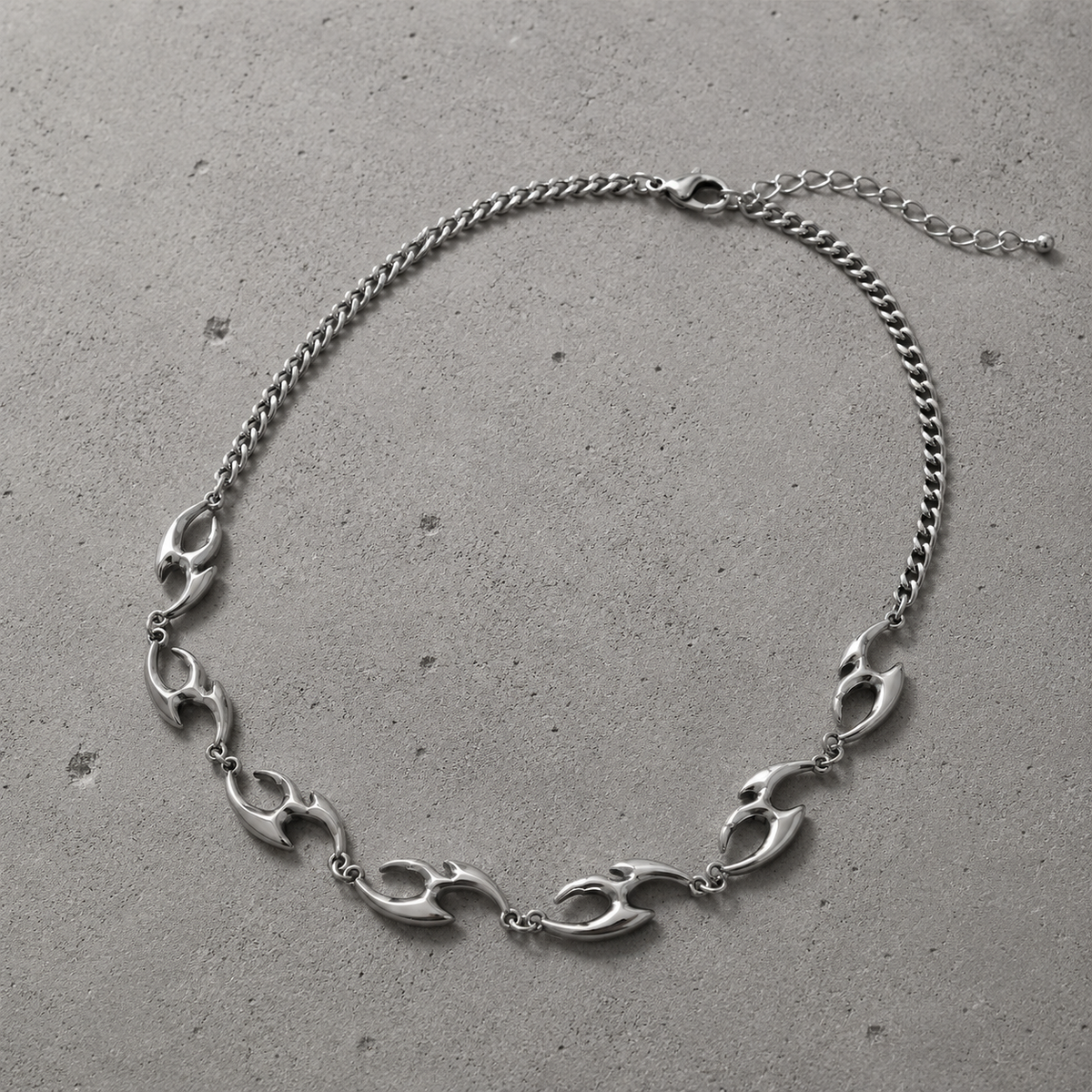 Sculpted Silver Statement Necklace