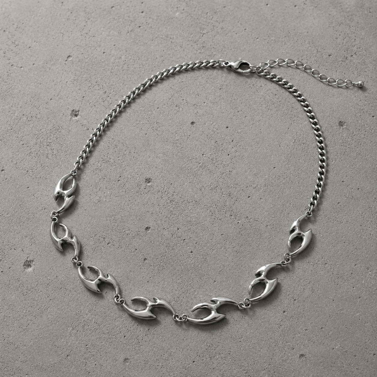 Sculpted Silver Statement Necklace