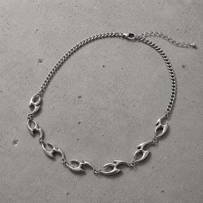 Sculpted Silver Statement Necklace