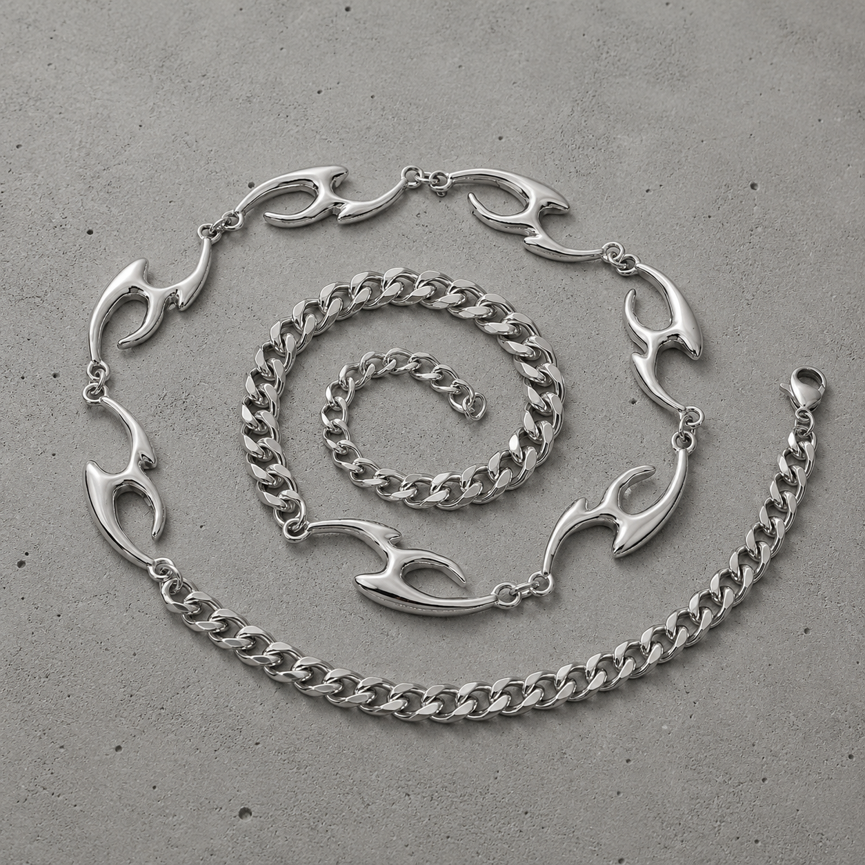 Sculpted Silver Statement Necklace