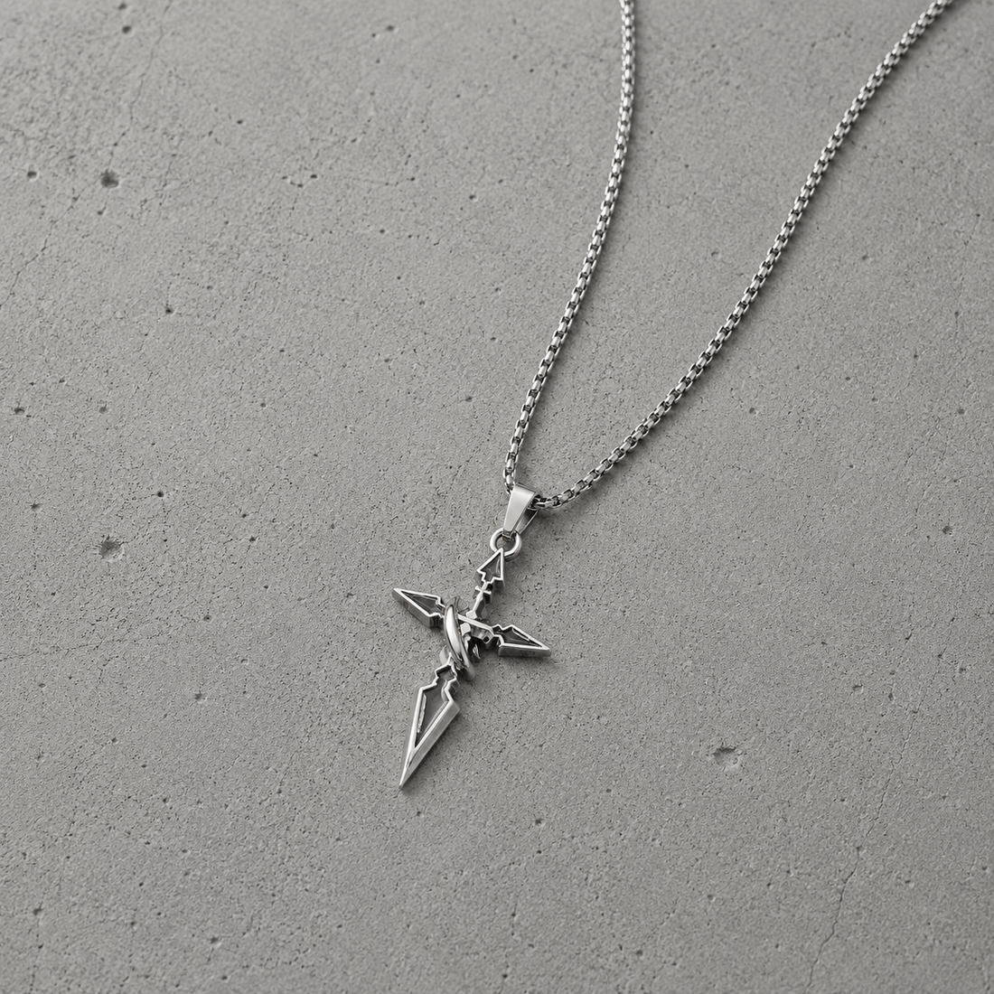 Industrial Cross Arrow Necklace