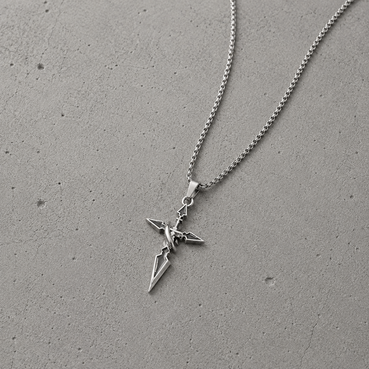 Industrial Cross Arrow Necklace