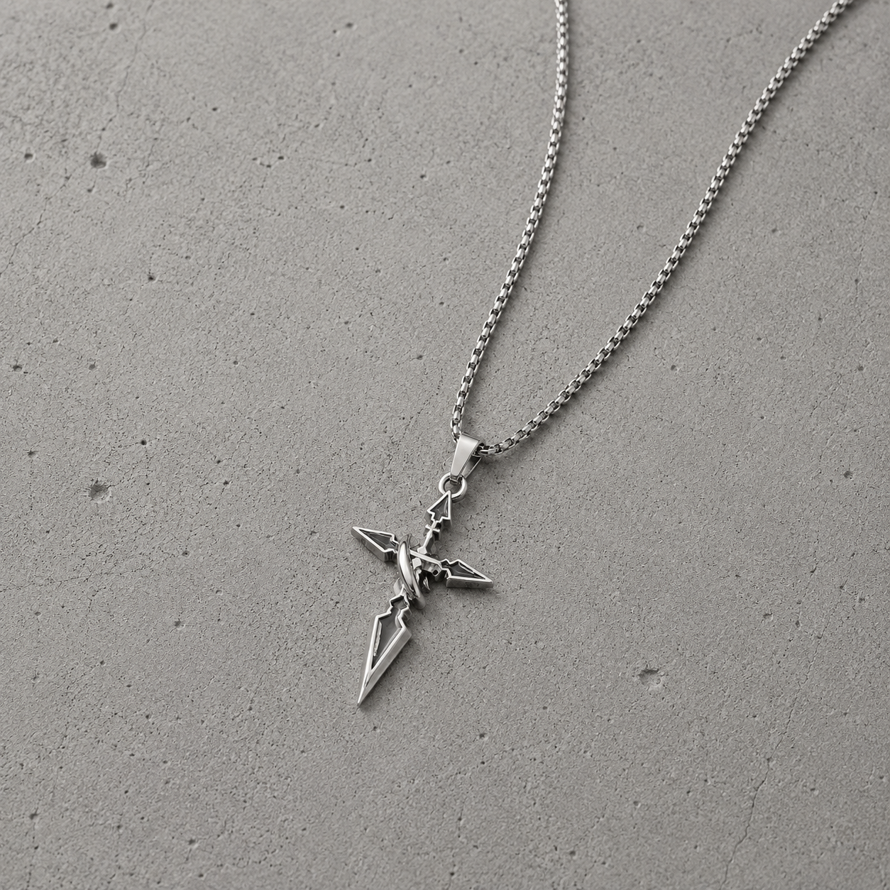 Industrial Cross Arrow Necklace