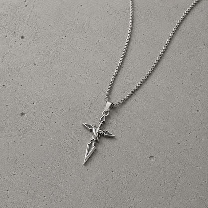 Industrial Cross Arrow Necklace