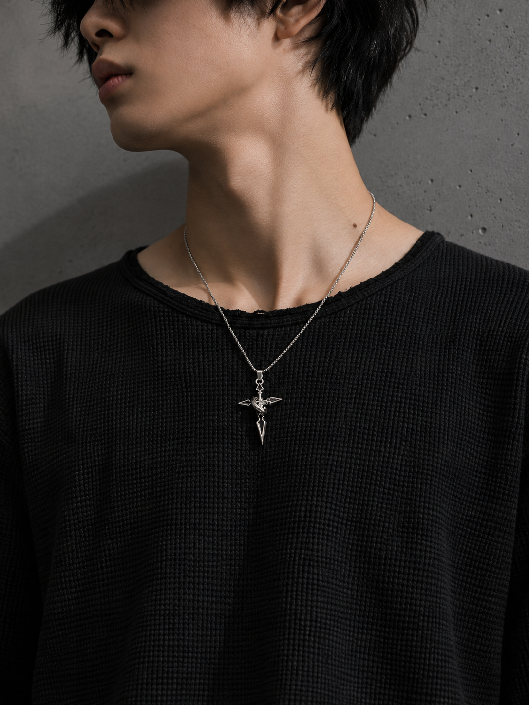 Industrial Cross Arrow Necklace