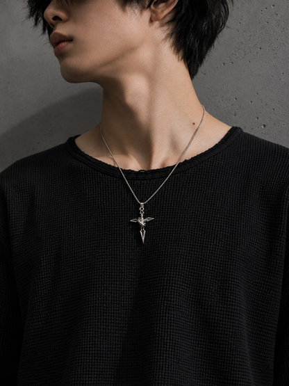 Industrial Cross Arrow Necklace