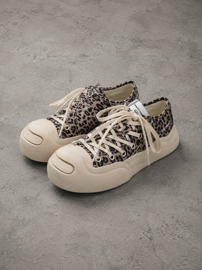 Leopard Platform Canvas Sneakers