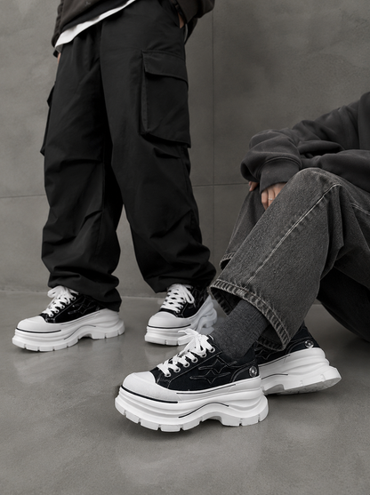 Monochrome Oversized Sole Sneakers