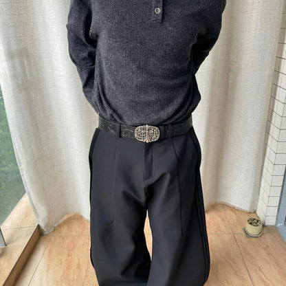 Intricate Cross Leather Belt