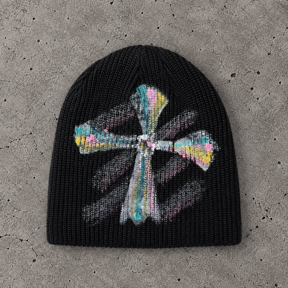 Color Cross Knit Beanie