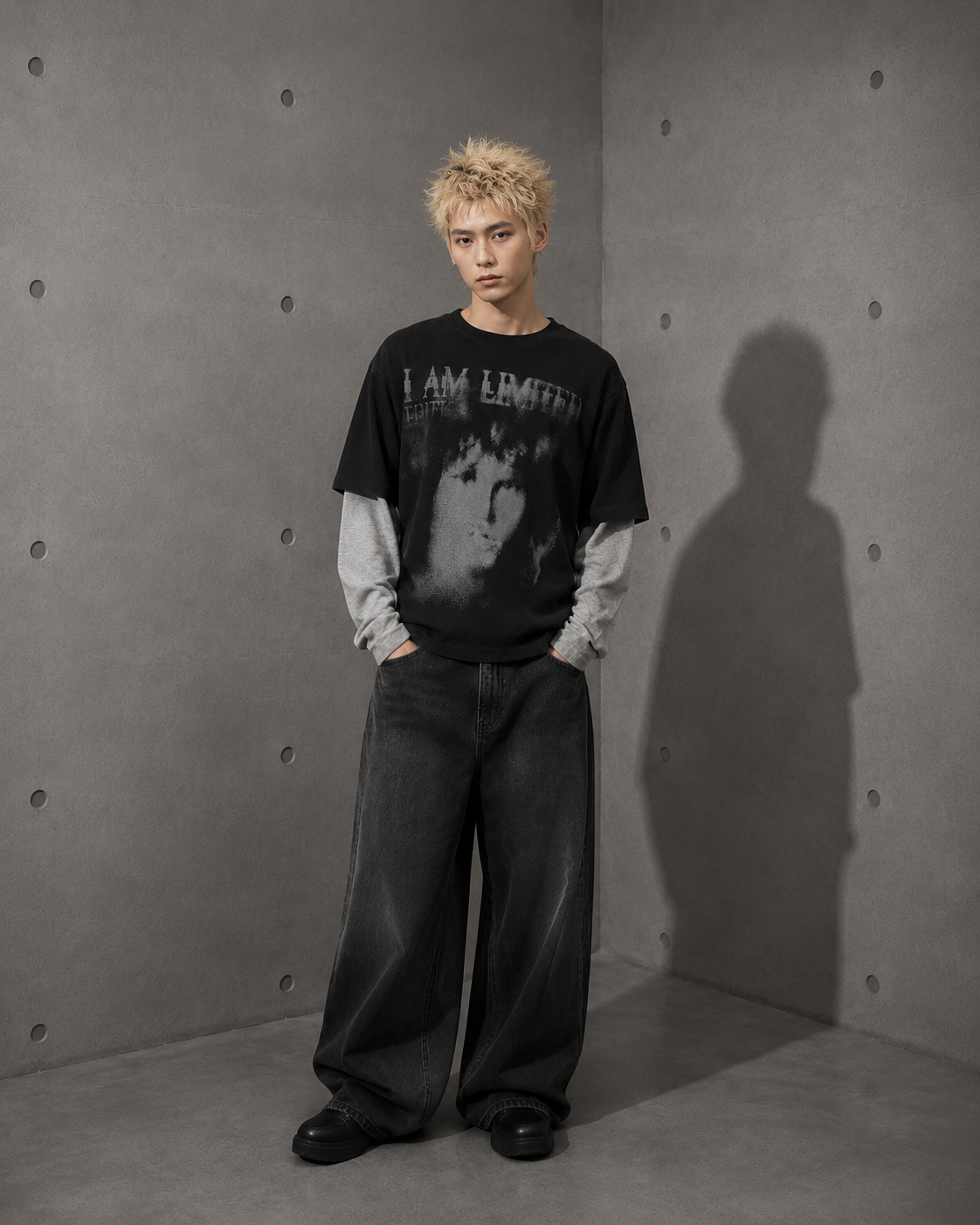 Shadow Face Graphic Long Tee