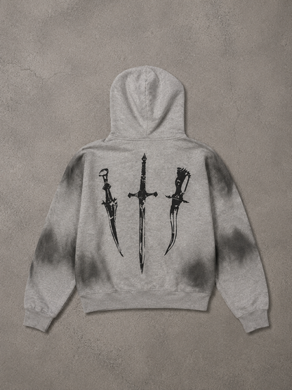 Gothic Graphic Fur Hoodie