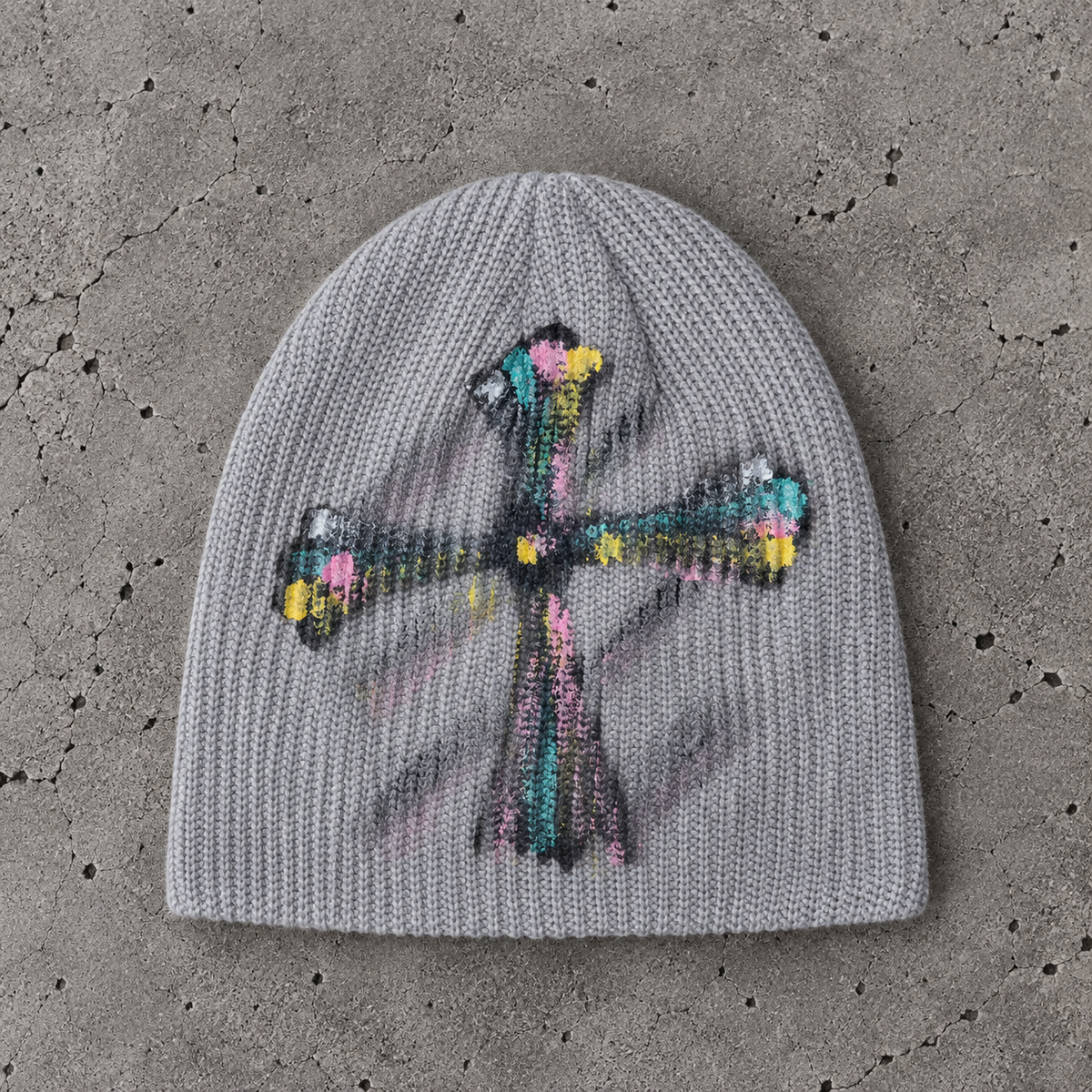 Color Cross Knit Beanie