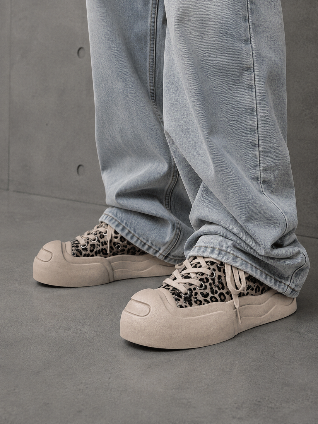 Leopard Platform Canvas Sneakers