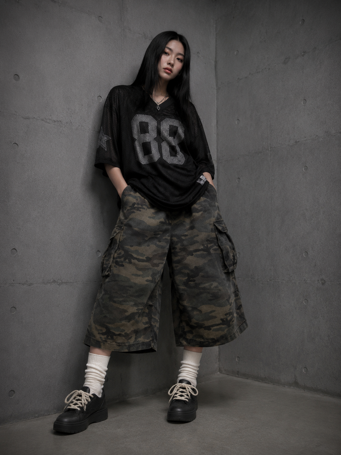 Urban Camo Half Cargo Pants